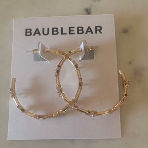 BaubleBar Textured Gold Hoop Earrings